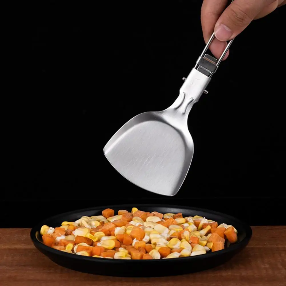 Нержавеющая сталь посуда для кемпинга термостойкая складная ручка лопаточка