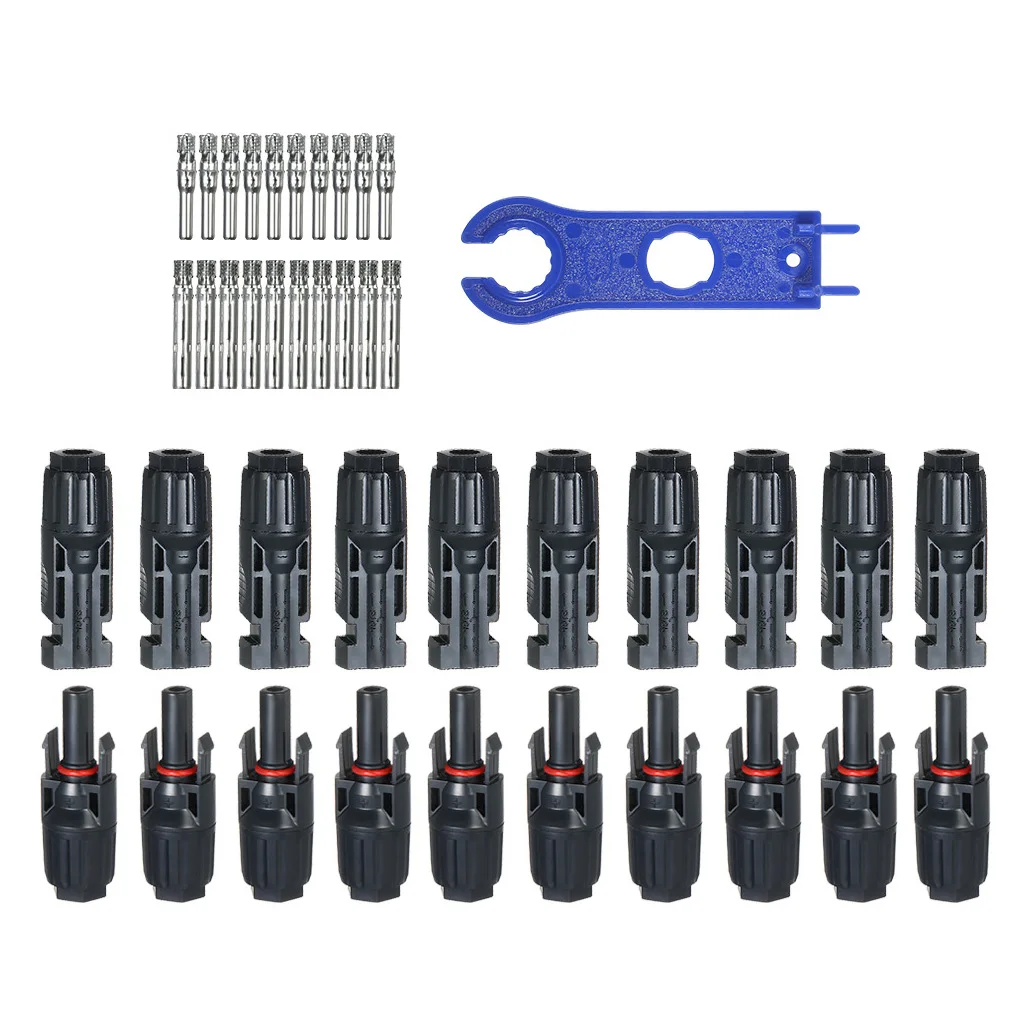 

10Sets PV Connector Solar Terminals Wear-resistant Multi-Contacts Wire Plug