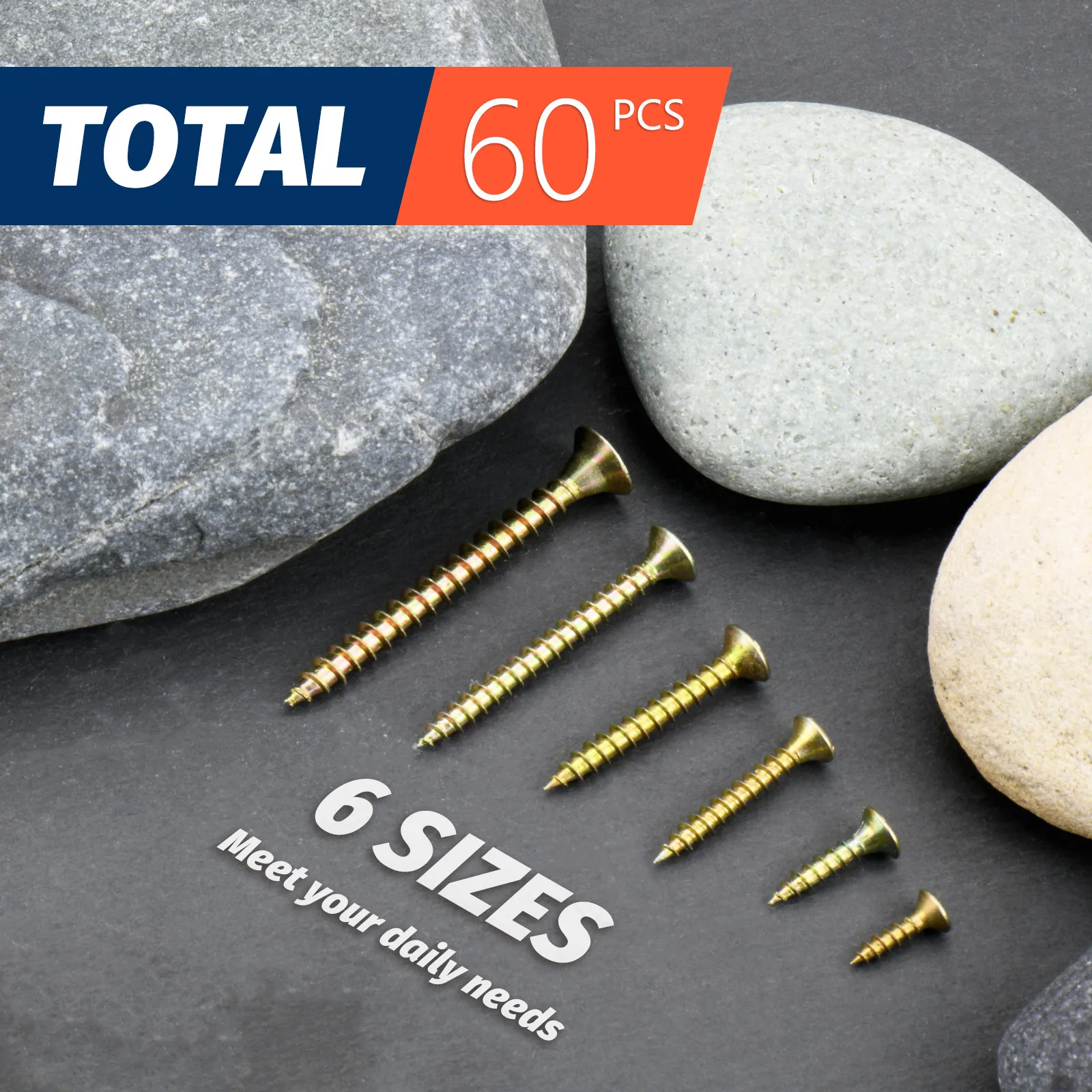 Набор Винтов Для Дерева Высокой Твердости 60 Шт. Крестообразная Головка С Грубой