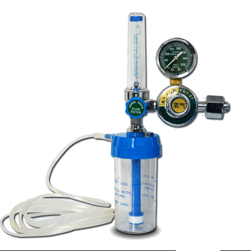 

Oxygen Flow Meter Absorber Regulator With 205Cm Tube, Buoy Type Oxygen O2 Pressure Reducing Valve Regulator G5/8 Inlet