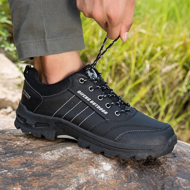 HIKEUP Padded Outdoor Men's Sneakers Breathable Trail Running Shoes Trekking Hiking Male Sports Shoes Tactical Men Shoes