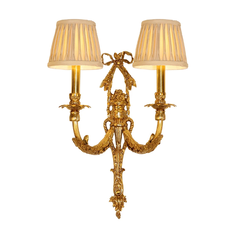 Французский полностью латунный настенный светильник европейская роскошная