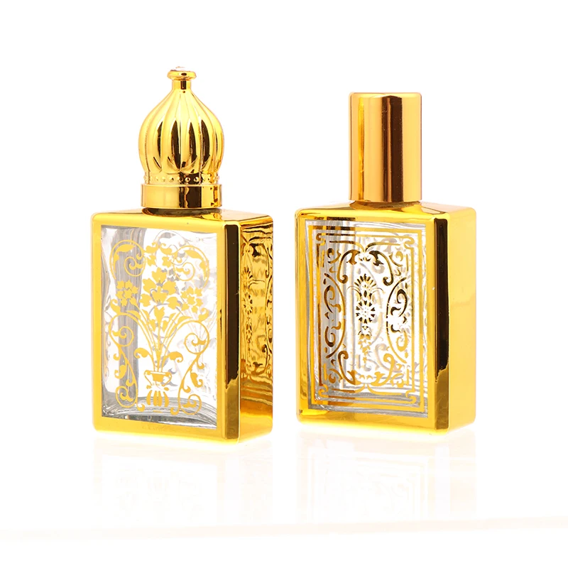 15 мл золотой арабский кристалл атар бутылка масла эфирного стеклянная для