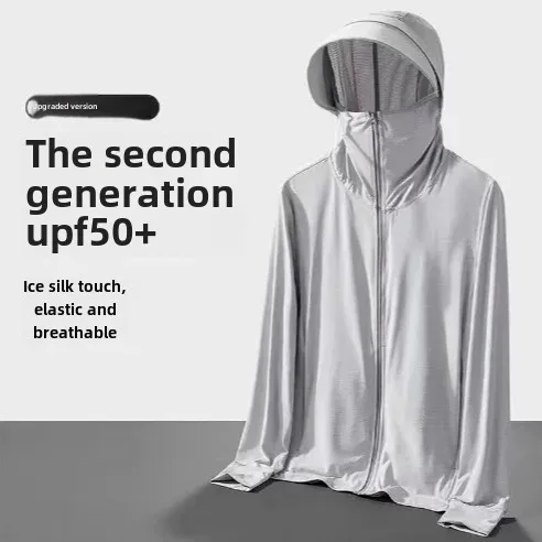 Мужская солнцезащитная куртка из ледяного шелка новинка лета 2024 ультратонкая