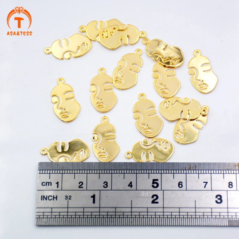 Позолоченные Подвески с человеческим лицом 10 х20 мм шт. высококачественные