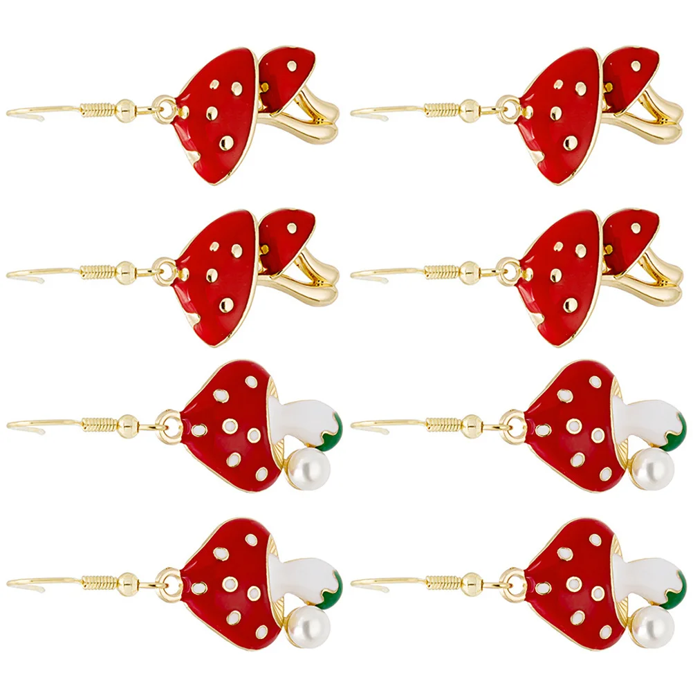 

Earringsmushroom Women Dangle Ear Drop Girls Dangler Gold Funny Creative Jewelry