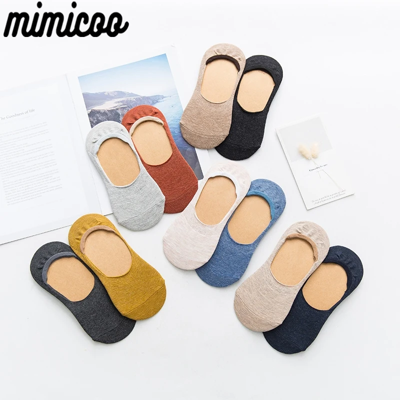 5 Pairs Spring Summer Women Socks Solid Color Fashion Wild Shallow Mouth Invisible Female Slipper Socks Fashion Soft sock