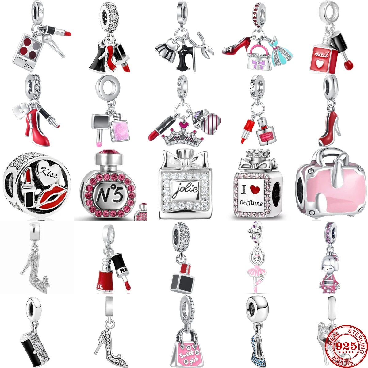 Женская подвеска из серебра 925 пробы на высоком каблуке