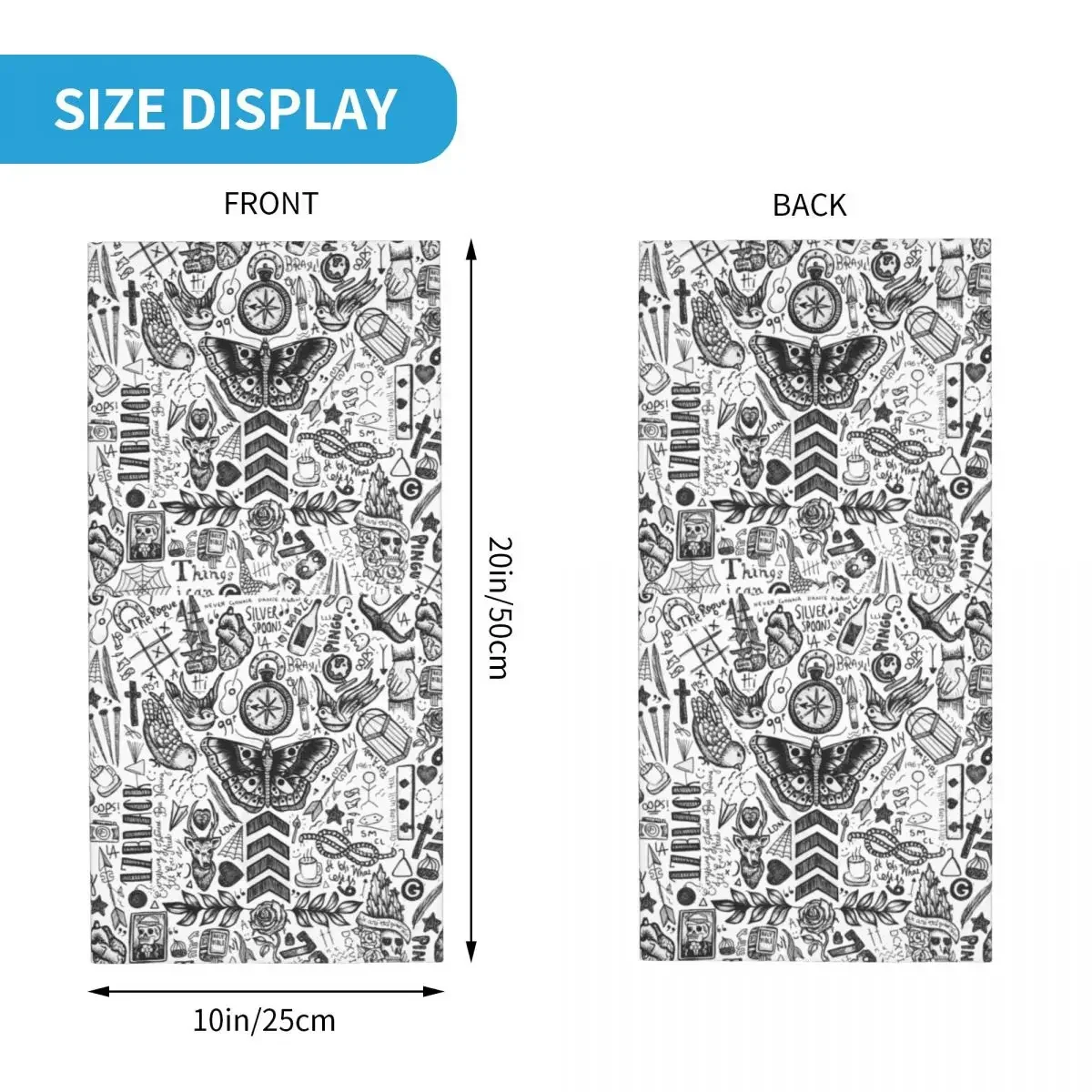 Женская бандана для татуировок с защитой от ветра