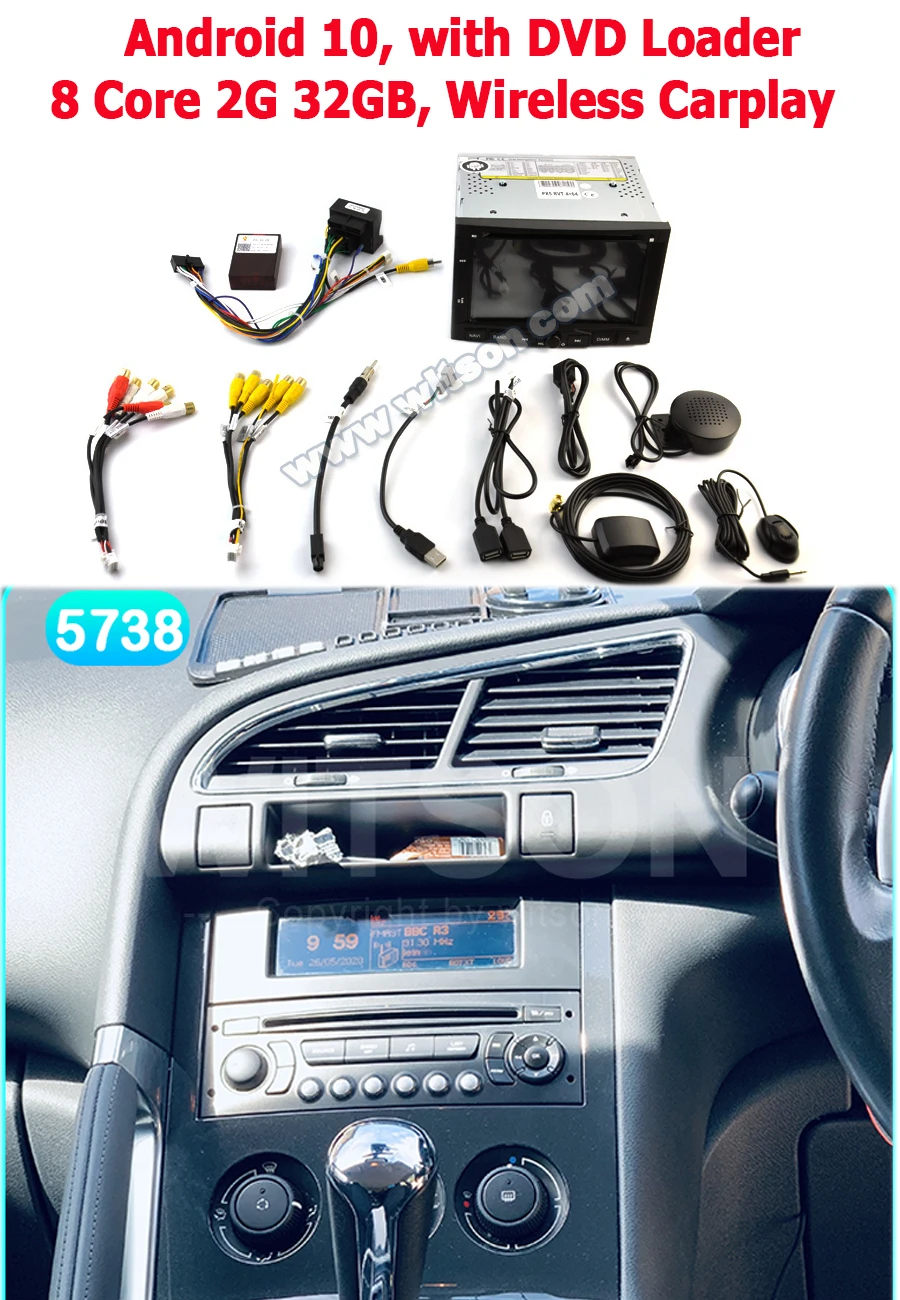 

Магнитола PX5 на Android с автомобильным DVD-плеером для PEUGEOT 3008, 5008, 2009, 2010, 2011, IPS экран 7 дюймов, верхний экран, аудио, GPS, беспроводной CarPlay