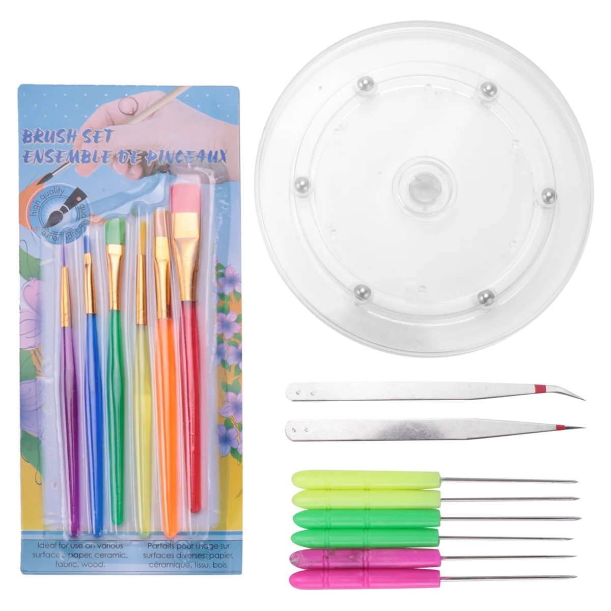 

15 Pcs Cookie Decorating Kit Supplies,Cookie Turntable,Cookie Brushes,Scriber Needles for Kitchen Baking Tools