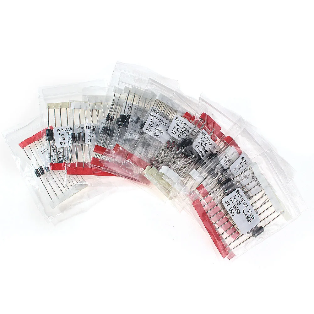 

240PCS 14 Kinds Fast Switching Schottky Rectifier Diode Kit 1N4148 1N4007 1N5817 1N5819 1N4001 1N4004 1N5404 1N5406 1N5408 FR107