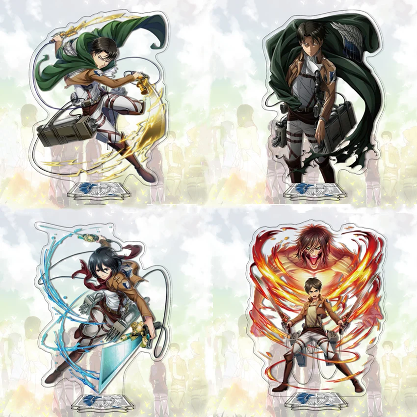 

Anime Attack on Titan Figure Eren Mikasa Levi Action Figures Acrylic Stand Model Toy Desk Decoration Signs Collect Birthday Gift