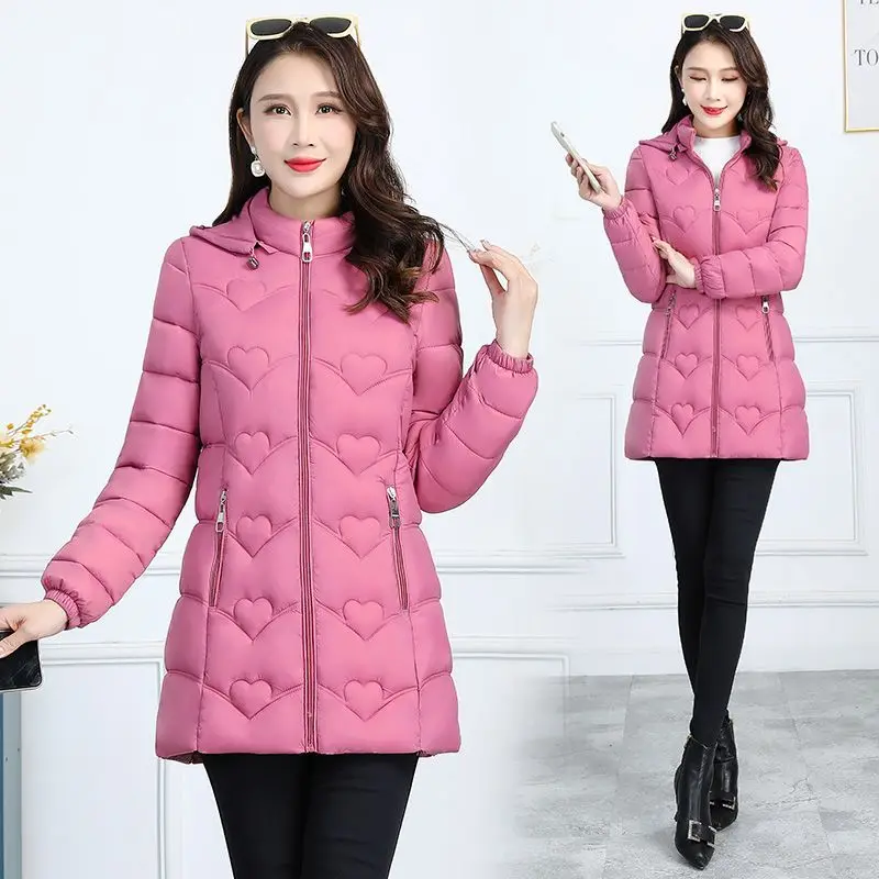

Women's Winter Light Thin Casual Coat 2023 Lightweight Slim Down Cotton Jacket Daily Household Outwear Slim Remove Hooded Parka
