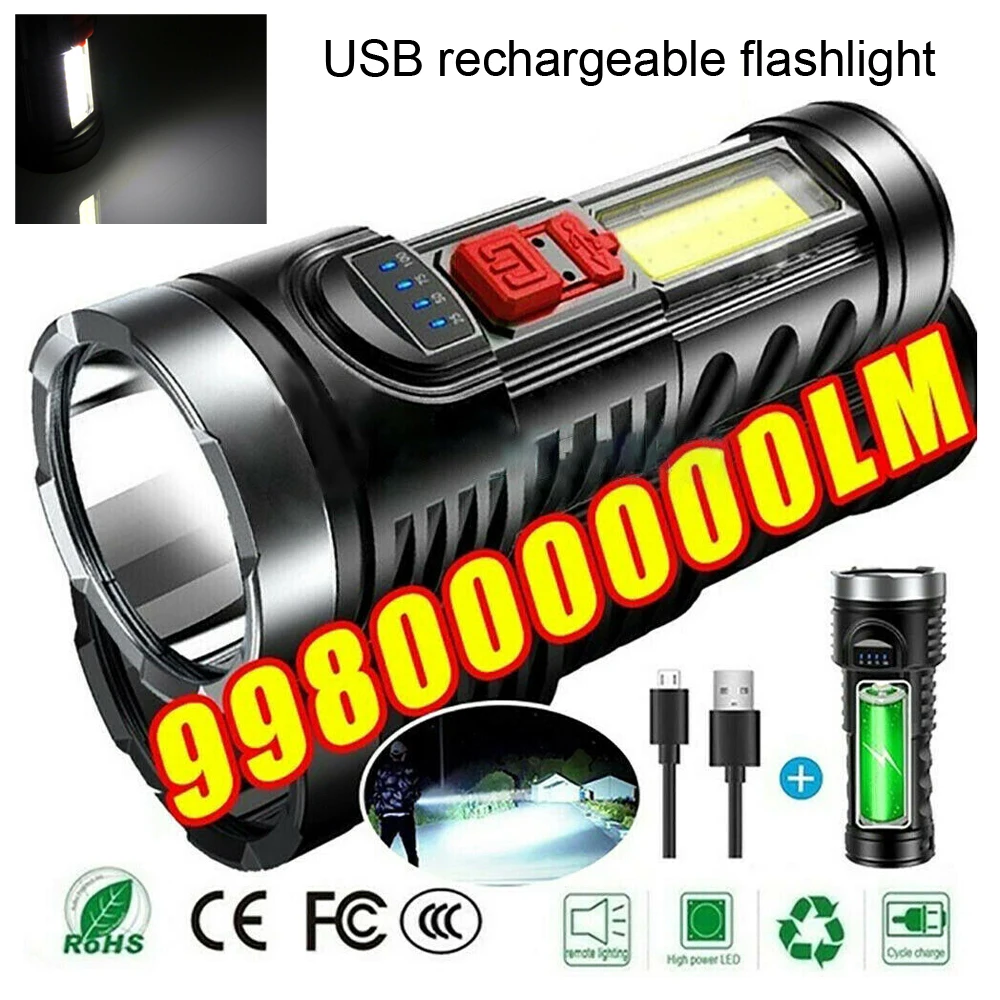 

Новейший дизайн XP-G Q5 встроенный аккумулятор USB зарядка фонарик COB LED масштабируемый водонепроницаемый тактический фонарик Светодиодные лам...
