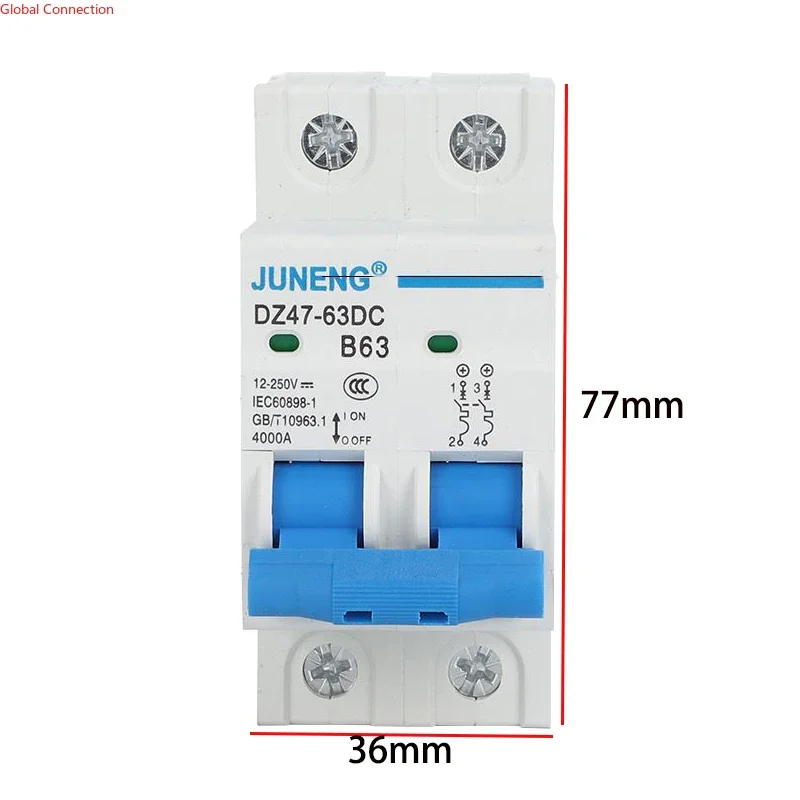 Автоматический выключатель постоянного тока 24 В 36 48 60 в 72 защитный цепи 63 А 80 100 125