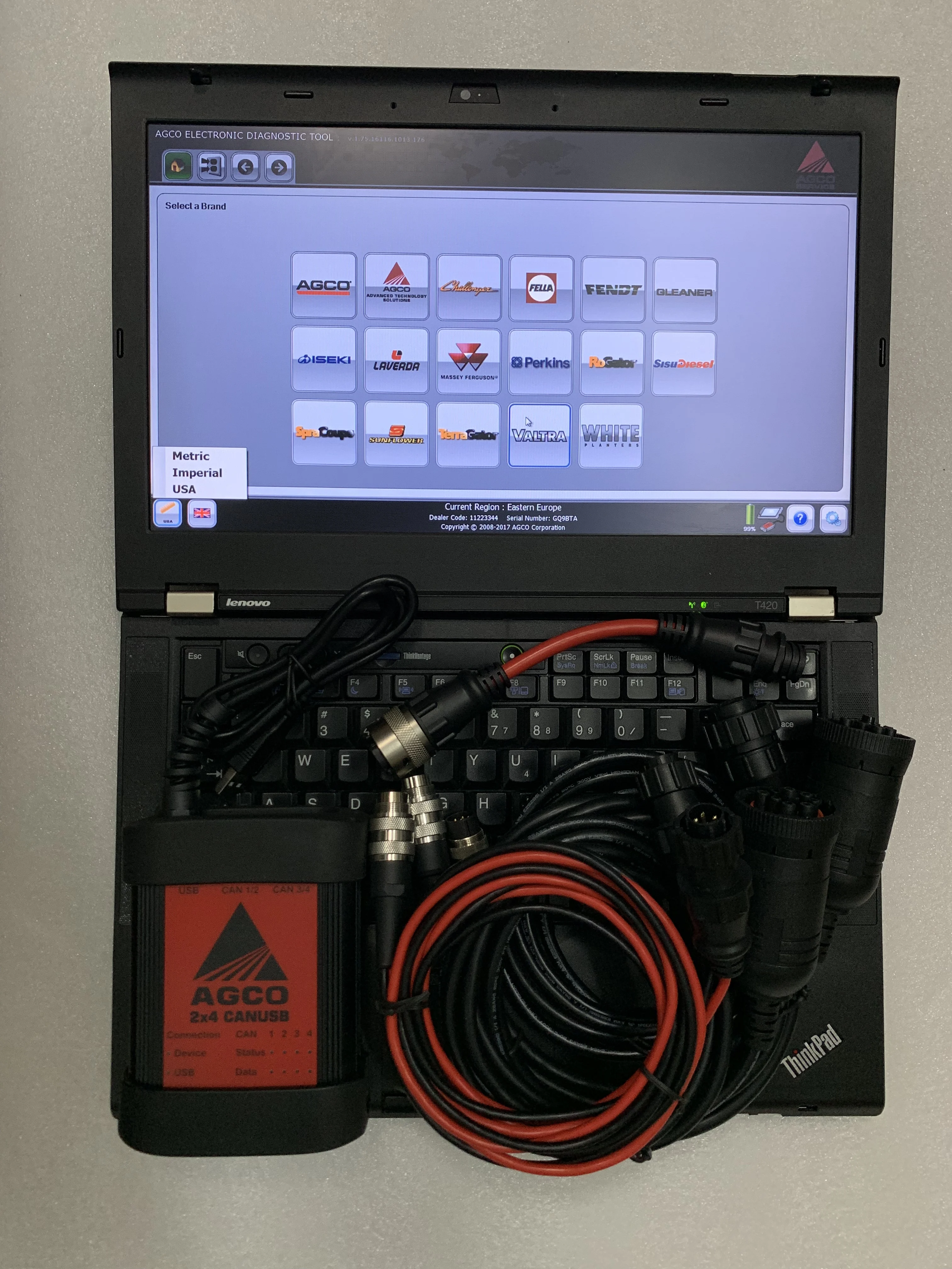 Диагностический инструмент для трактора Massey Ferguson Fendt AGCO для ноутбука AGCO EDT с T420