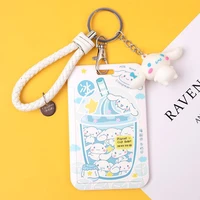 anime cartoon card sleeve sanrio cinnamoroll kawaii pendant cute beauty work permit student bus card cover keychain toy girls