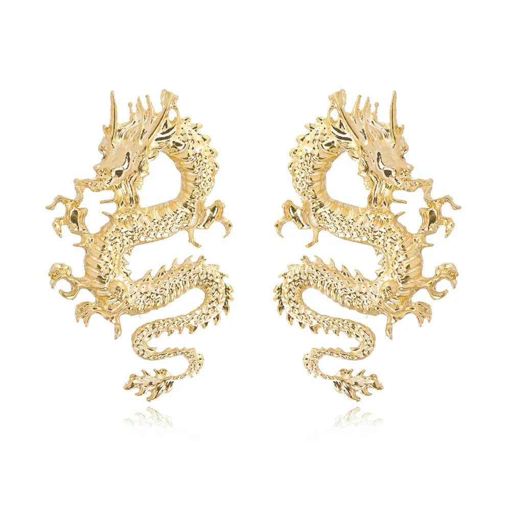 2023 New Hot Selling Jewelry Exaggerated Personality Gothic Style Cool Dripping Oil Dragon Cilp Earrings Earrings Manufacturer