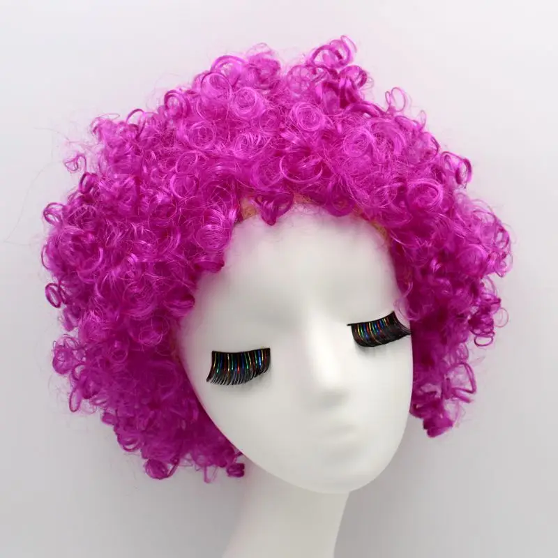 Round Curly Wig Carnival Children Adult Explosion Hair Hat Children's Day Party Accessories Fluffy Funny Clown Fans Headgear images - 6