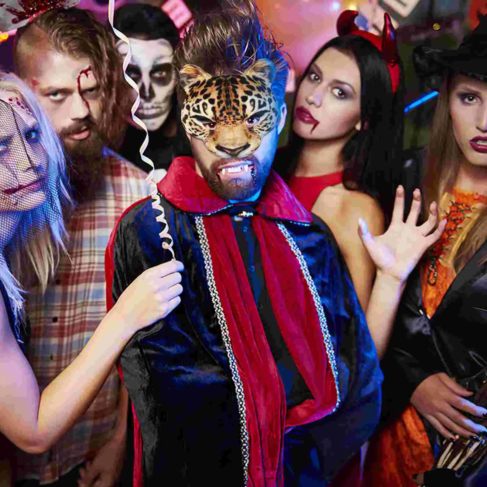 Маска на Хэллоуин половина животного косплей леопард легкий маскарад нарядное