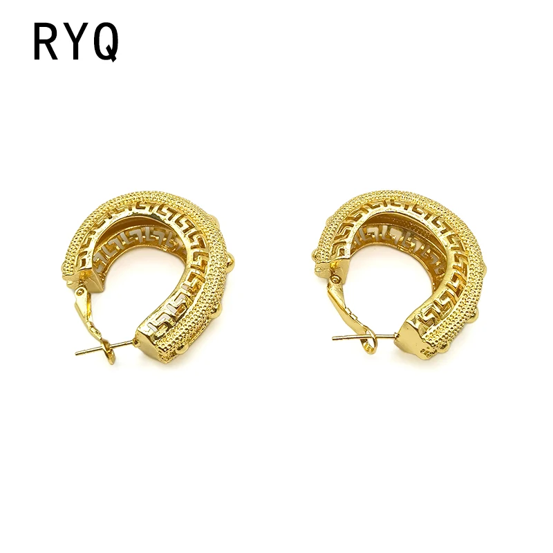 Женские винтажные серьги-кольца из латуни