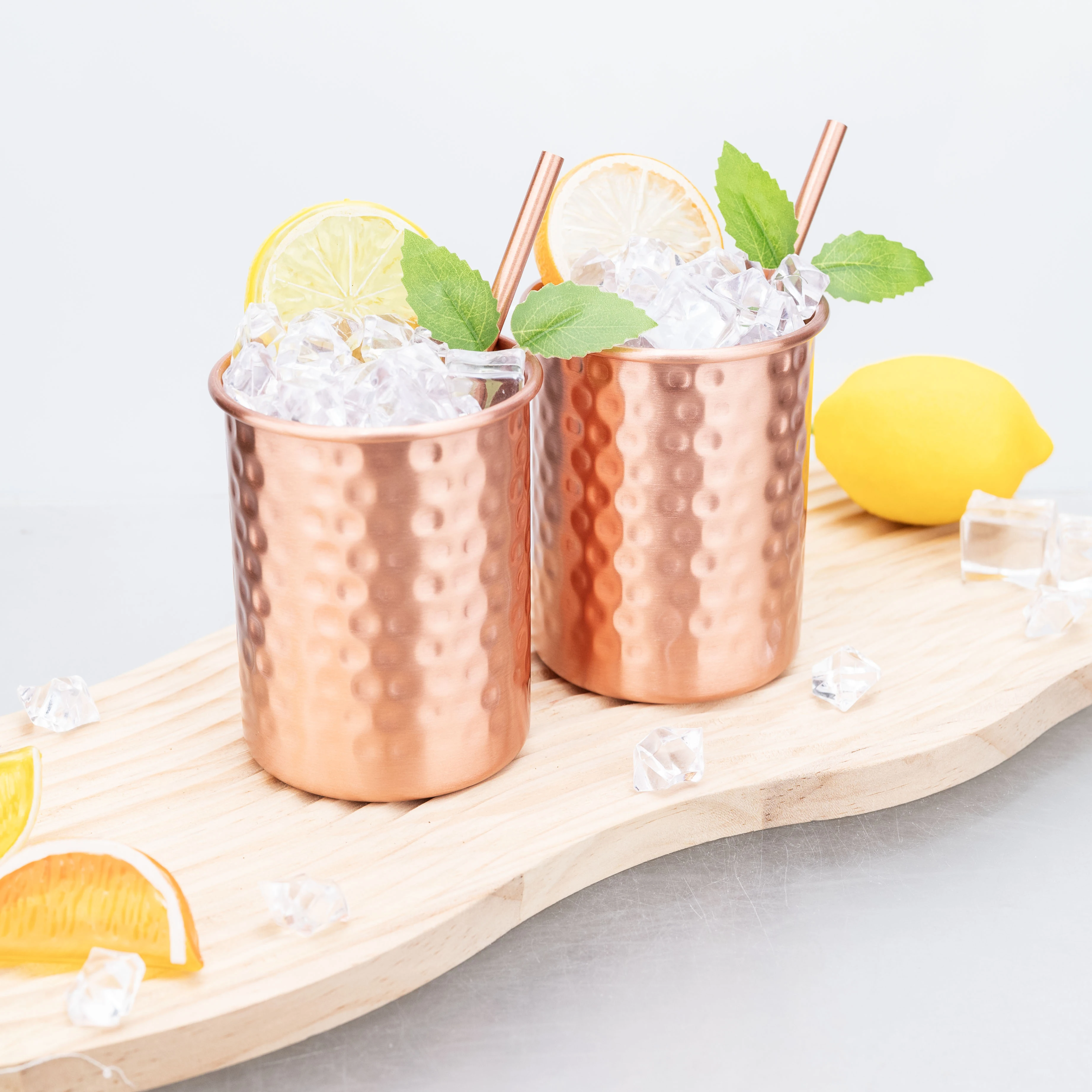 Фото 100% Медная кружка для Moscow Mule 400 мл с трубочкой, 2/4 шт., прочные медные кружки для пива, кофе, молока, коктейлей, чистая медная барная кружка №4