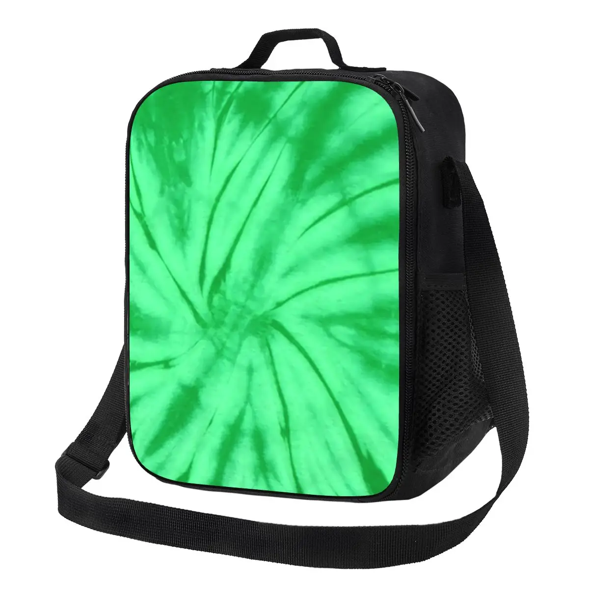 

Green Tie Dye Lunch Bag Spiral Swirl Office Lunch Box For Child Cute Graphic Design Thermal Lunch Bags Waterproof Cooler Bag