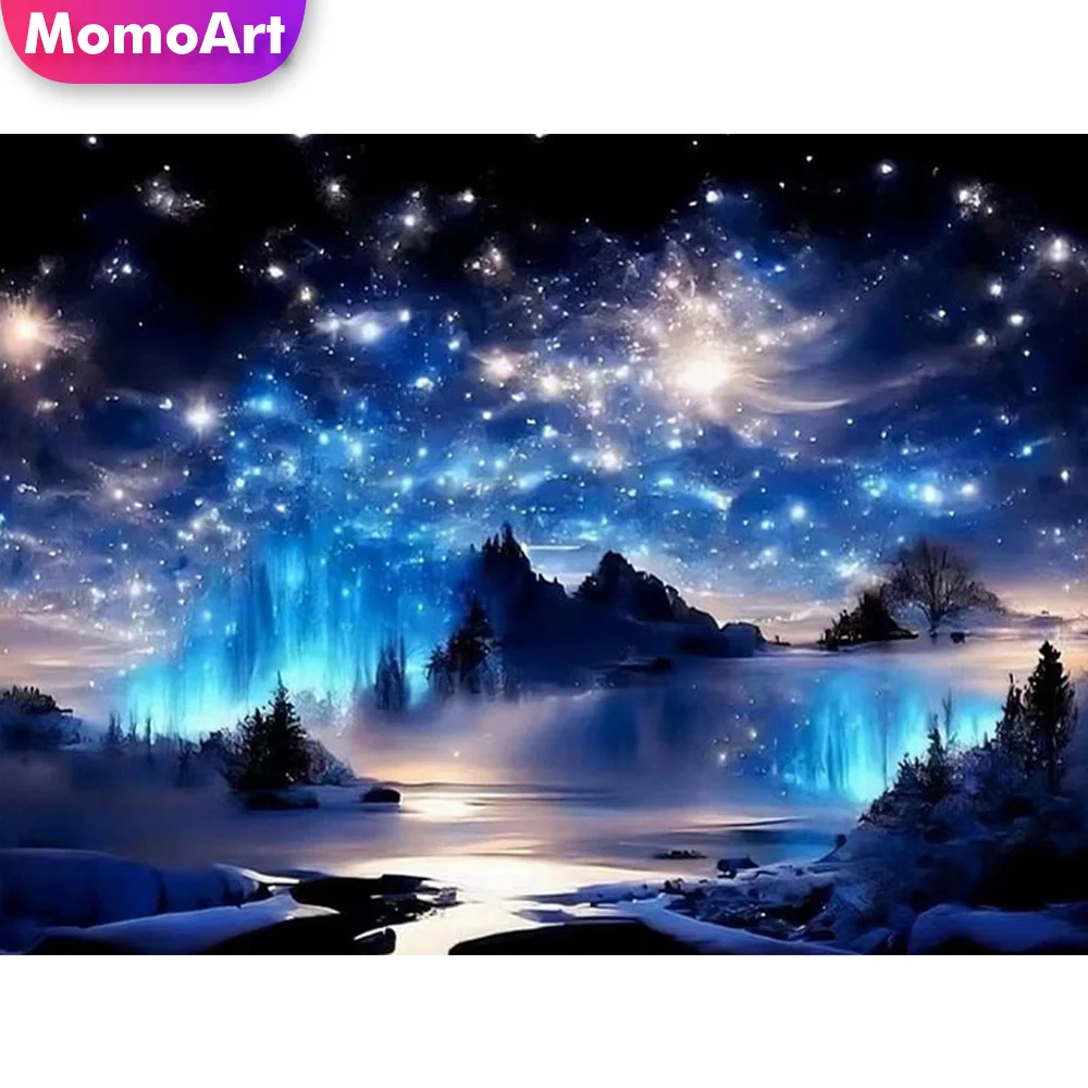 Momoart 5D Набор Алмазной Живописи Сделайте Свой Собственный Вид На Озере Горный