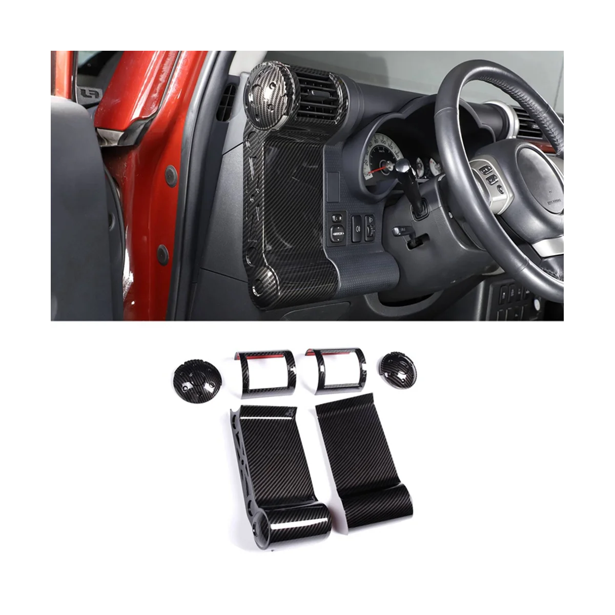 Черный карбоновый АБС-пластик для автомобильной приборной панели боковая рамка