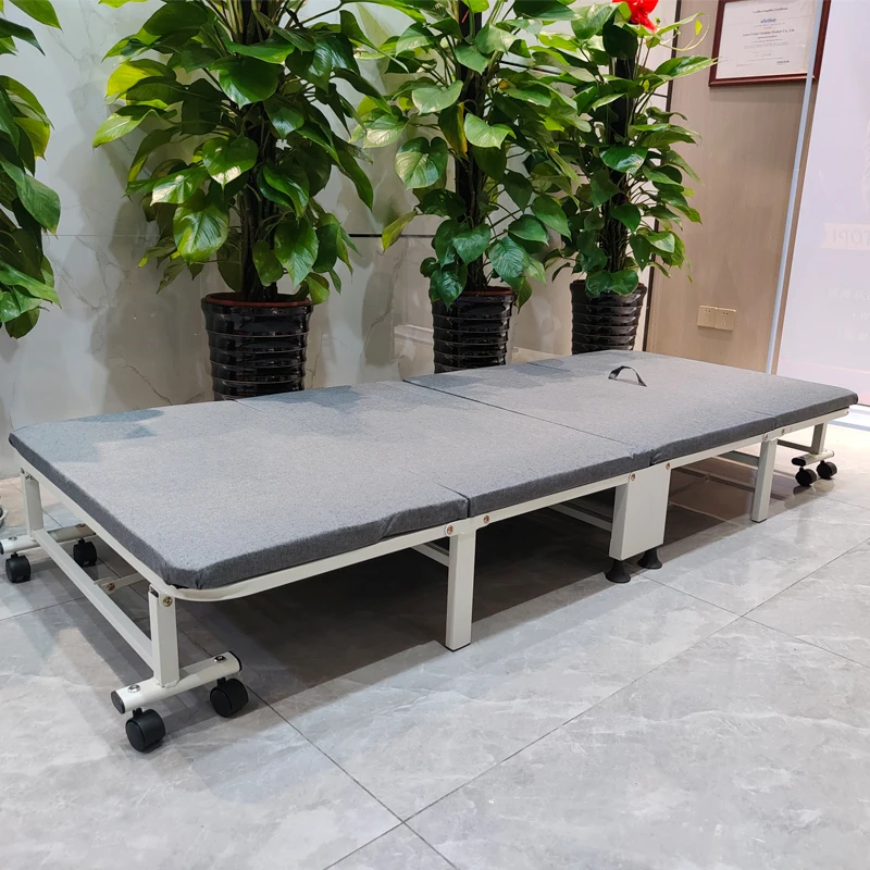 

Foldable bed with wheels 190*80Cm Folding Single Bed Foldable Bed Adult Rest Portable Office Lunch Break Siesta Bed Easy to carr
