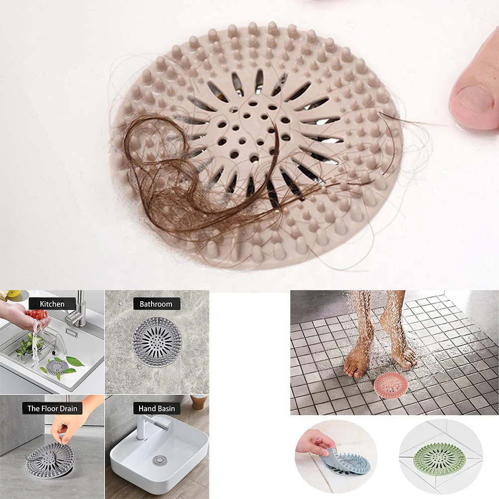 

Hair Catcher Durable Silicone Hair Stopper Shower Drain Covers Easy to Install and Clean Suit for Bathroom Bathtub and Kitchen