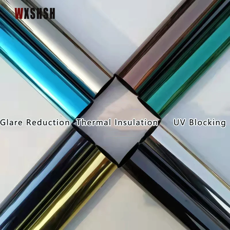 

Colored glass film anti look Mirror heat transfer vinyl UV-Proof Glare Reduction Sunscreen Sticker for Home Office Decor 75cmx7m