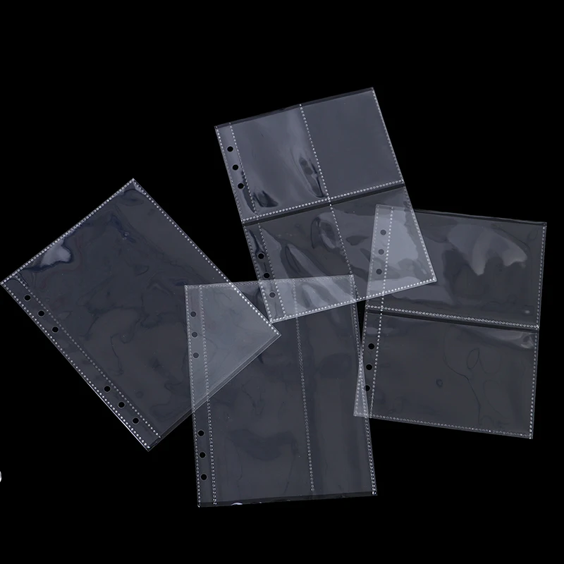 10pcs Standard Clear Plastic Photo Album Transparent A5 Binder Refill Sleeves |