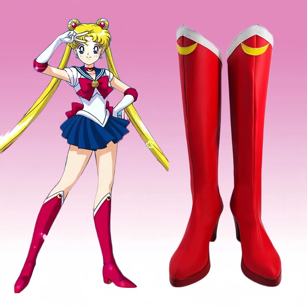 Обувь Usagi Tsukino для косплея аниме ботинки принцессы Serenity красные туфли обувь