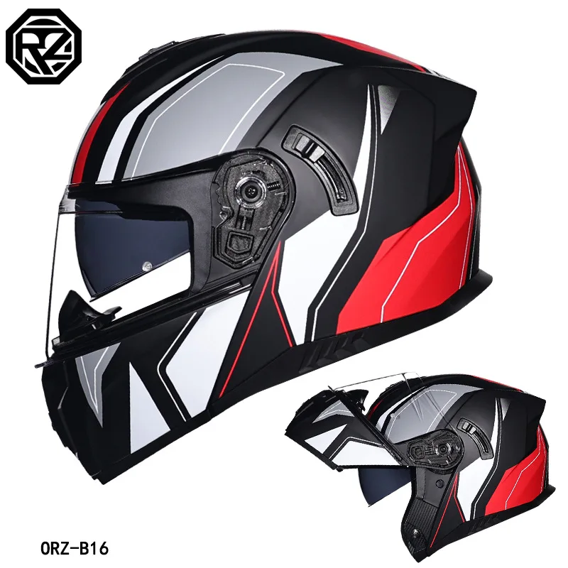 Модуль мотоцикла ORZ шлем с двойной линзой анфас для мотокросса одобренный DOT Moto