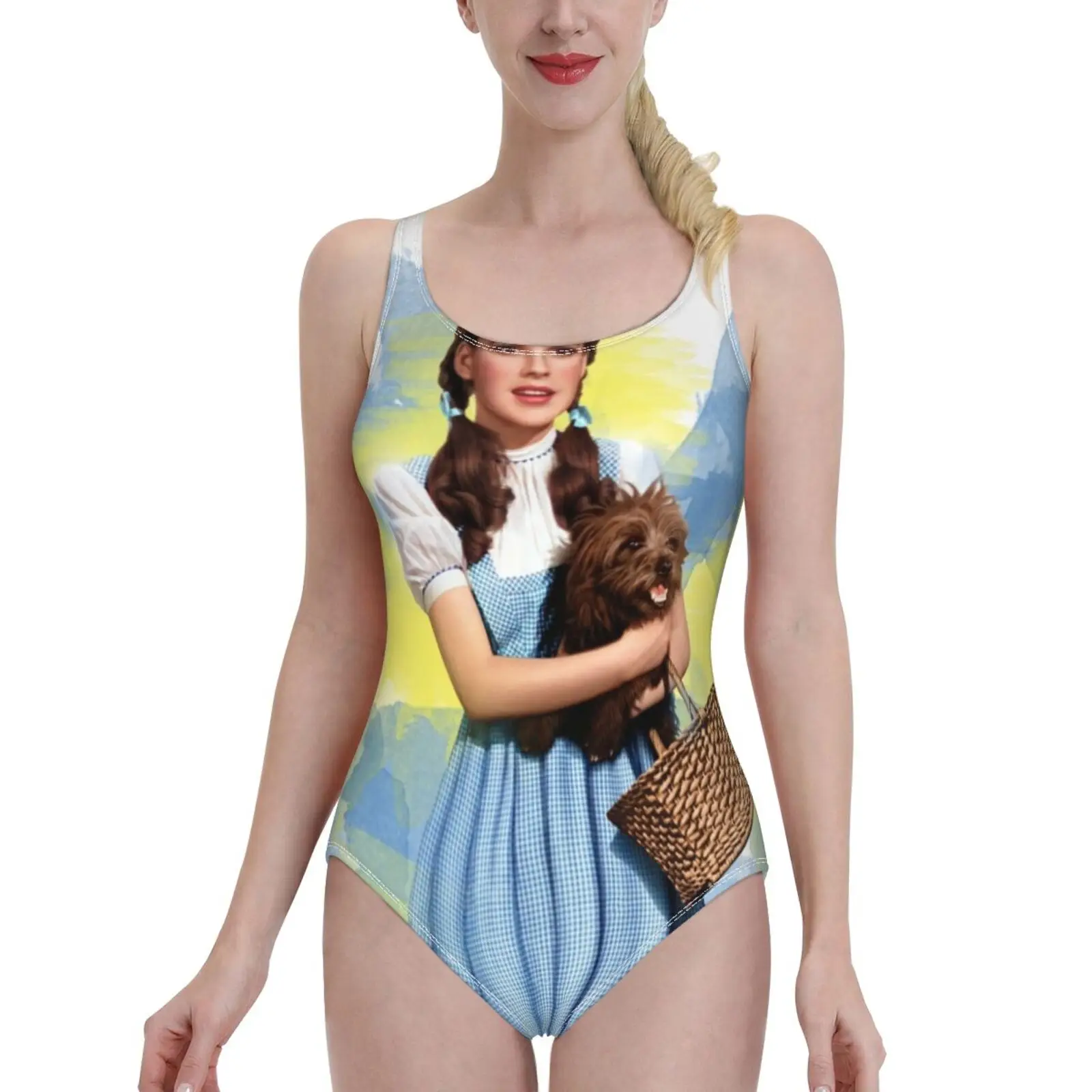 

Женский слитный купальник с открытой спиной и акварелью