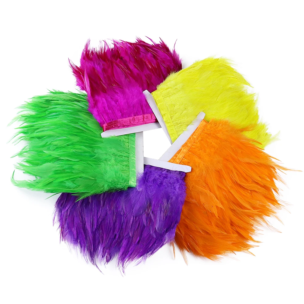 

Цветные Куриные перья, отделка бахромой 4-6 дюймов, украшение для одежды, искусственное шитье, 1 метр/лот