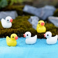 5pcs yellowwhite duck miniature decor mini fairy garden cartoon animals moss micro landscape ornaments resin baby toy garden