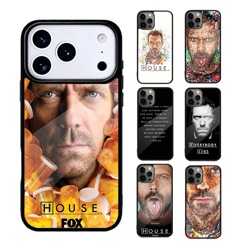 Фото Чехол для телефона Dr. House (Хью Лори) с дизайном таблеток для iPhone 17 Pro Max, 17 Air, 11, 12, 13, 14, 15, 16 Pro Max, противоударный резиновый чехол №1