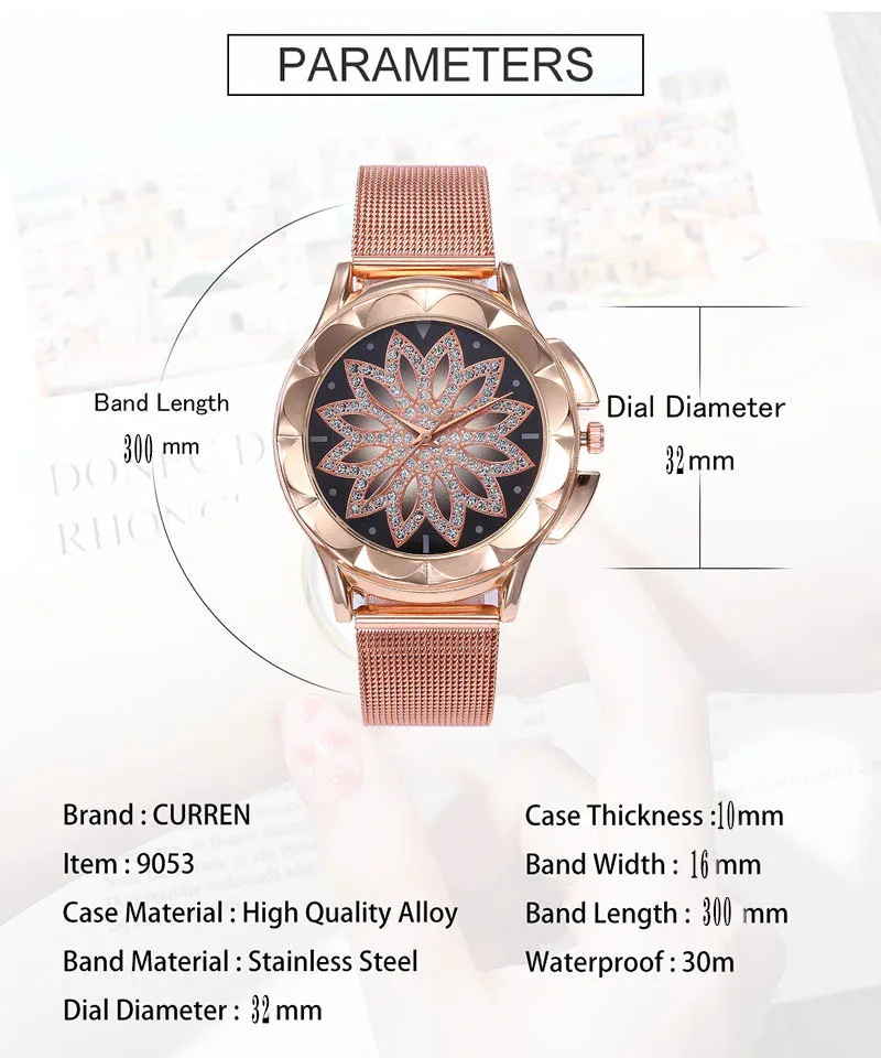 2023 New Hot Leisure Simple Flower Shape Time Running Dial Women's Quartz Watch Girlfriend Fashion Exquisite Gift