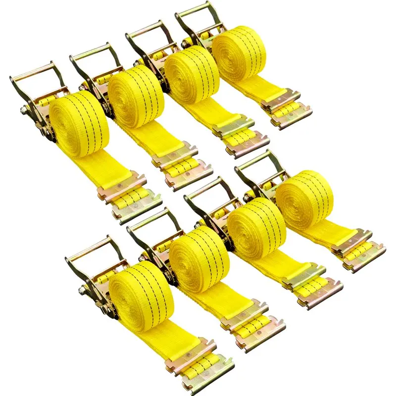 

, Heavy Duty Cargo. Durable 2" x 15' Ratchet Straps, 8-Pack - 4400 lbs Breaking Strength E Track Straps with Polyester Webbing,