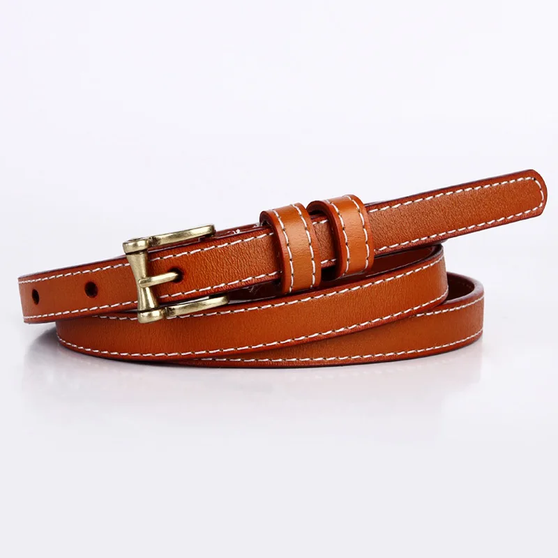 

Spring and Summer New Korean Version Retro Lady Leather Belt Women's Fine Belt Hot Style Cowhide Leather Belt Luxury Belt