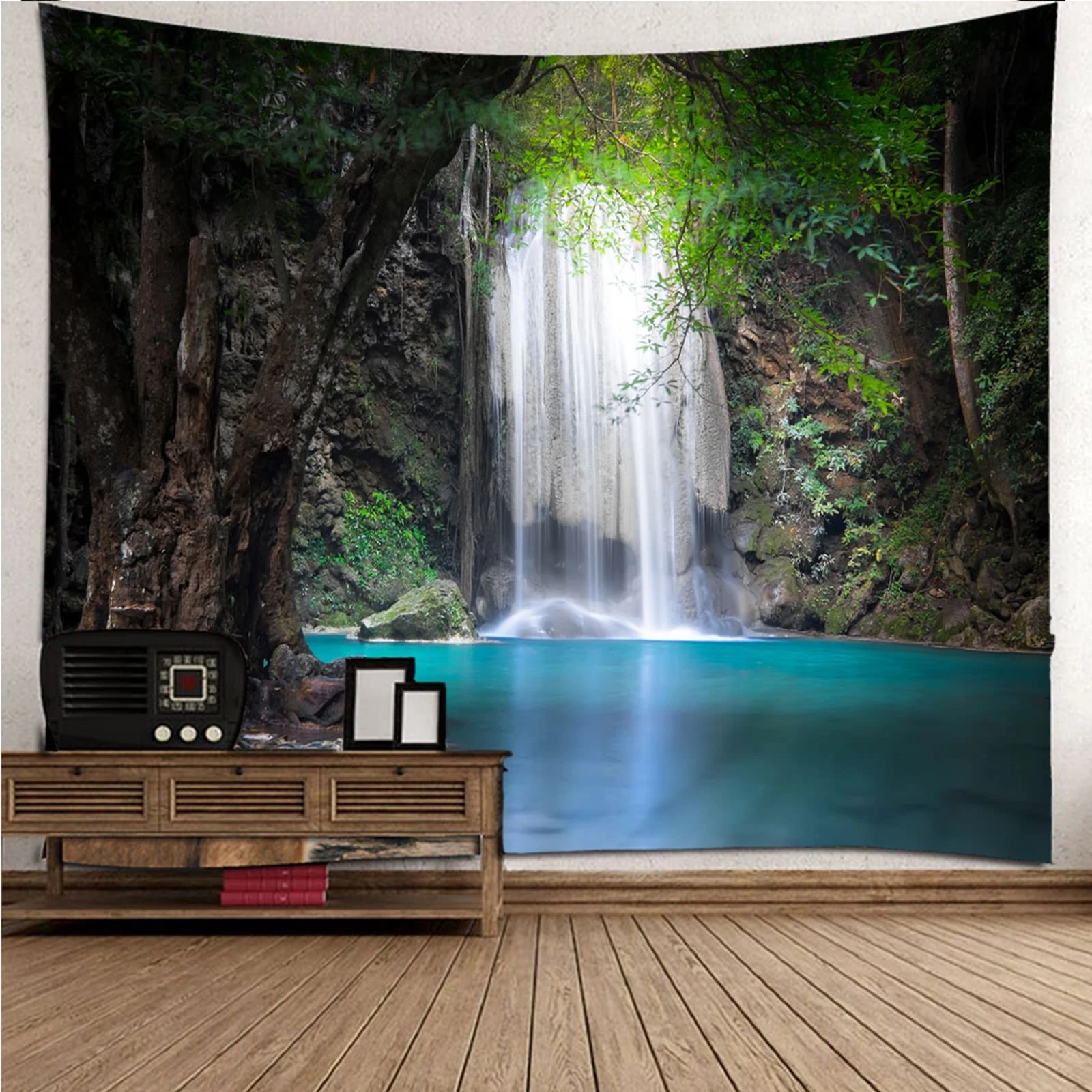 

Female Tapestry Colorful Tapestry Small natural scenery Waterfall & Lake in the Forest Wall Hanging Blanket Dorm Art Decor