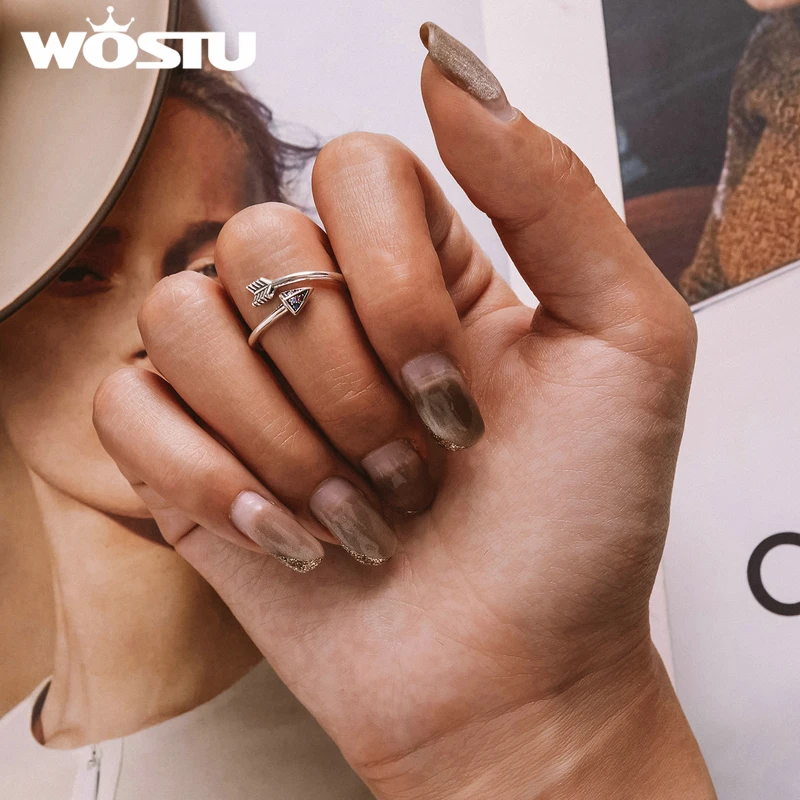 Регулируемые серебряные кольца для женщин с символом любви