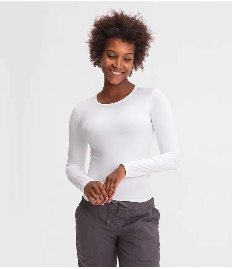 

Женский топ Lulunalan с длинным рукавом, спортивные блузки для спортзала, йоги, фитнеса, уличная Беговая дышащая высокоэластичная Повседневная укороченная спортивная одежда