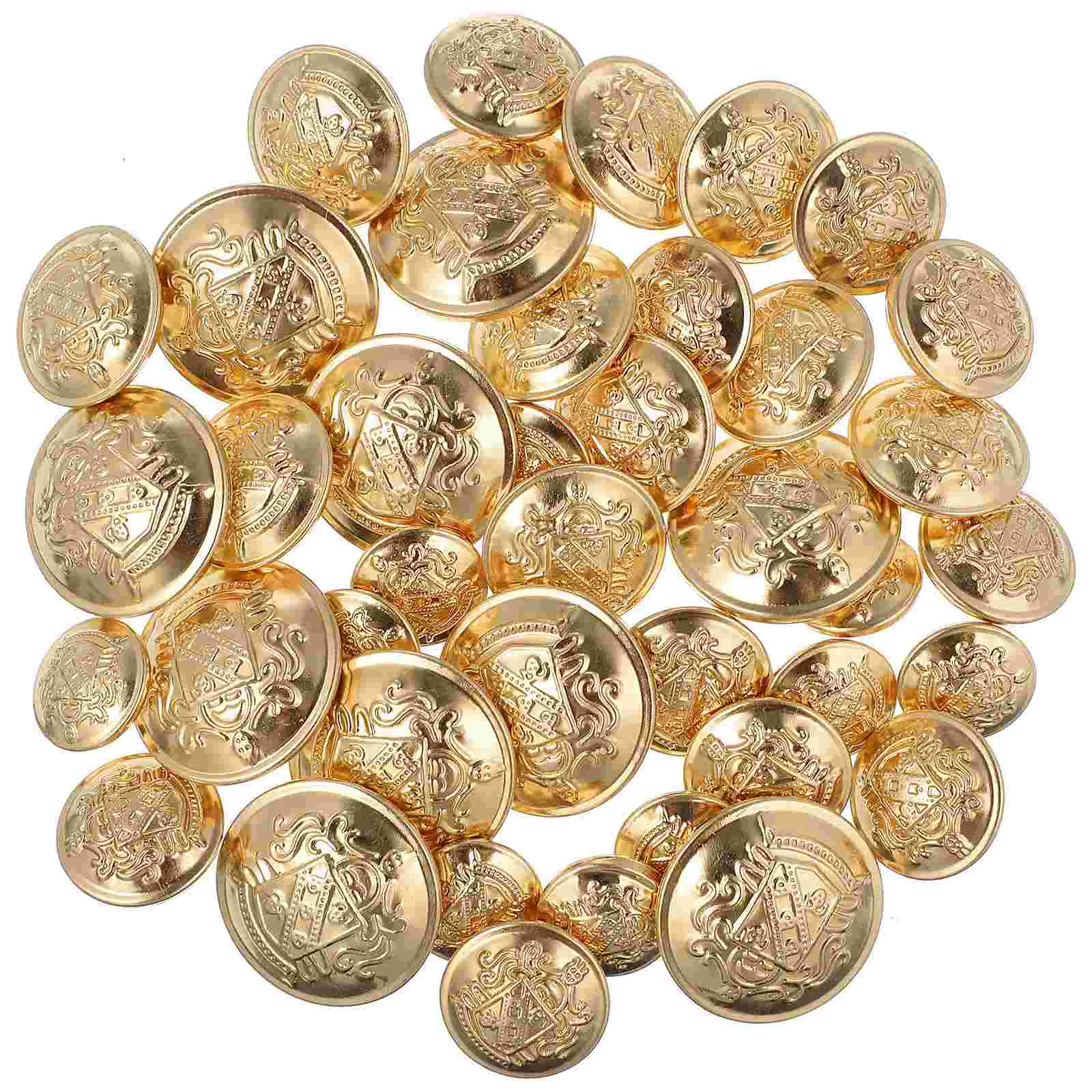 

40pcs Vintage Sewing Buttons Brass Clothes Buttons Clothing Replacement Buttons for Clothes Jackets Jeans Wears Bracelets Golden