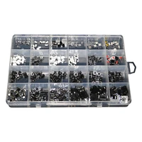 250pcs micro switch assorted push button tact switches reset 25types mini leaf switch smd dip 2x4 3x6 4x4 6x6 diy kit