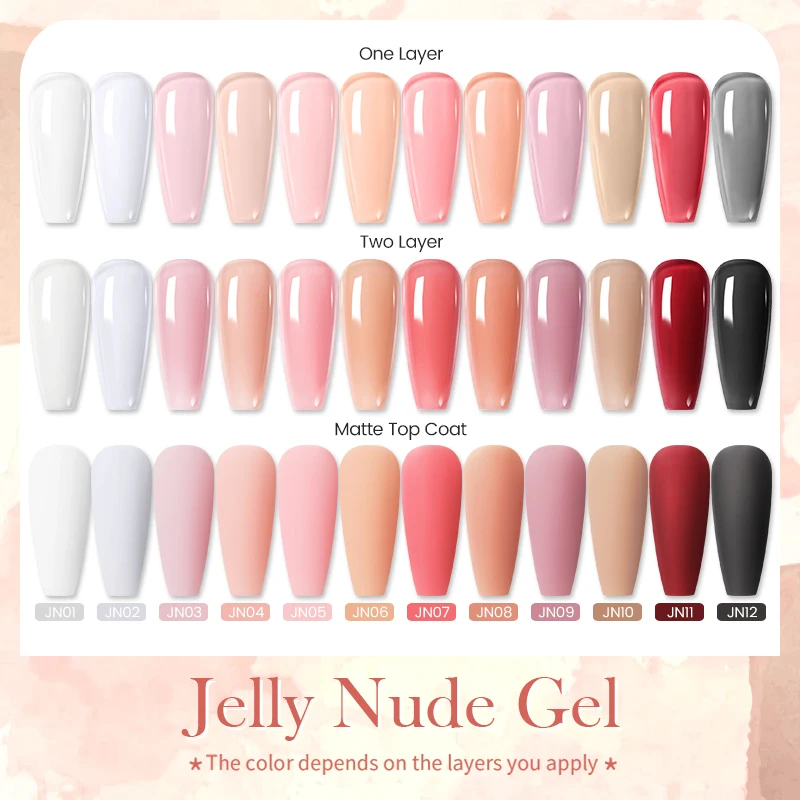 Полупрозрачный розовый полуперманентный Гель-лак для ногтей BORN PRETTY Желейный