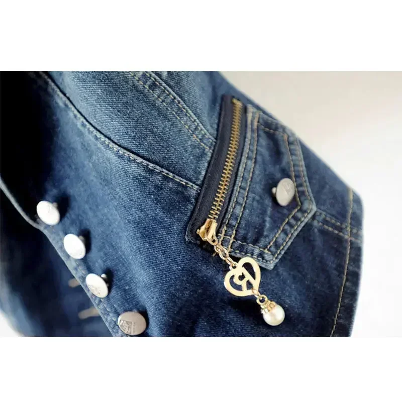 TKNOLEGE Женский Повседневный Джинсовый Жилет Короткая Куртка Без Рукавов С